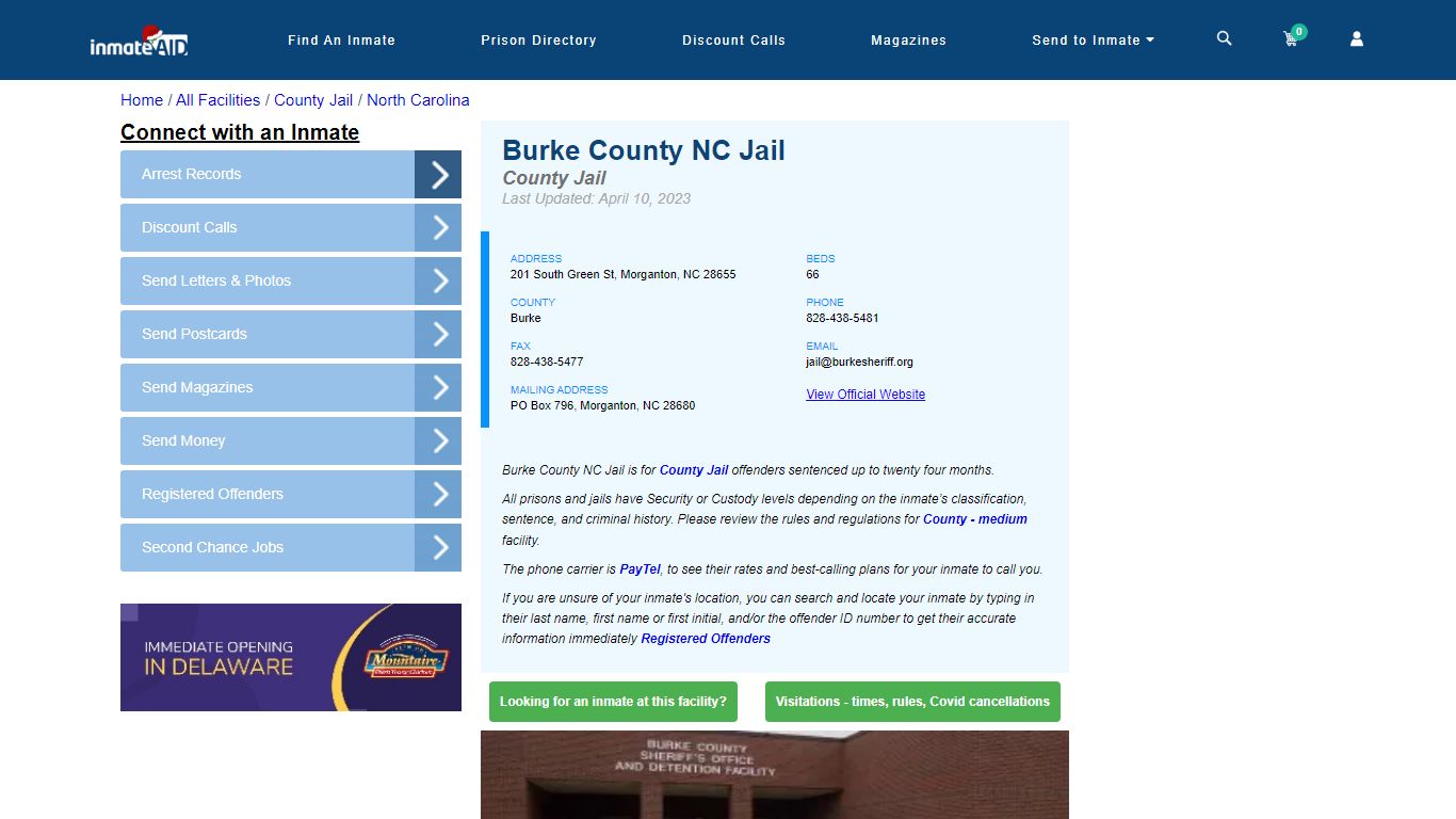 Burke County NC Jail - Inmate Locator - Morganton, NC